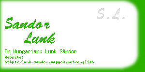 sandor lunk business card